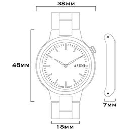 Rannekellon mittakuva