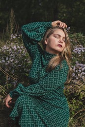 Mekossa kaunis vihre&auml; Apila kuosi