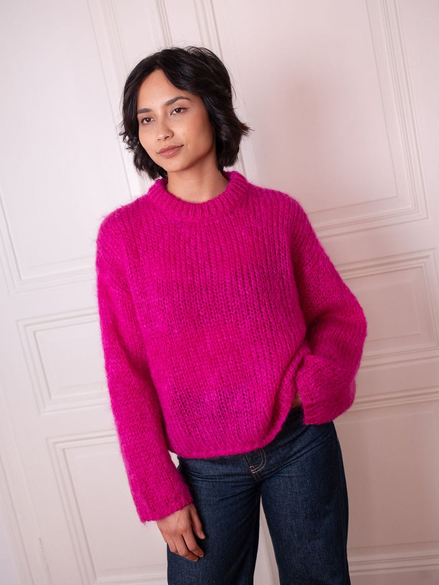 Hey Rosie Chunky Sweater O, Think Pink