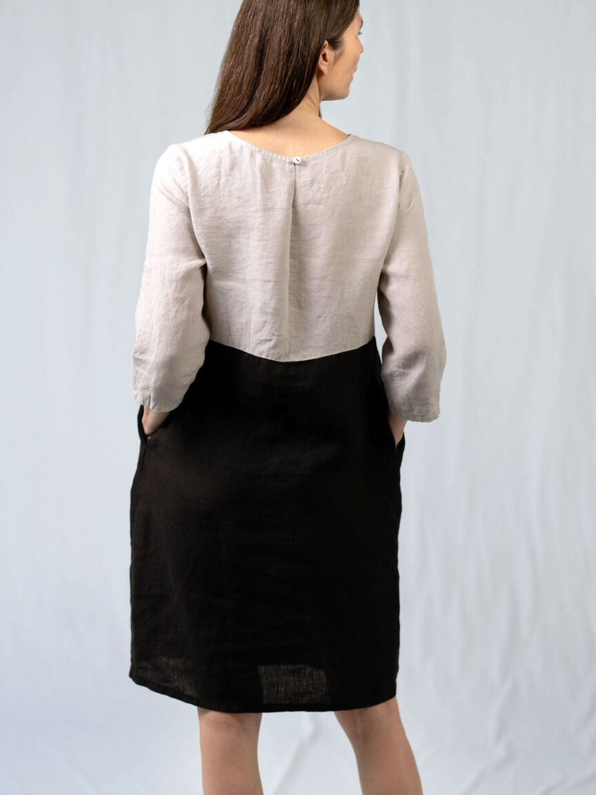 Cuosi Ada pellavamekko, Hiekka/musta