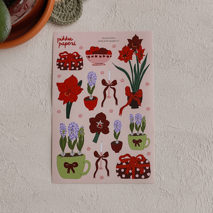 Pikku paperi Joulukukkia tarra-arkki