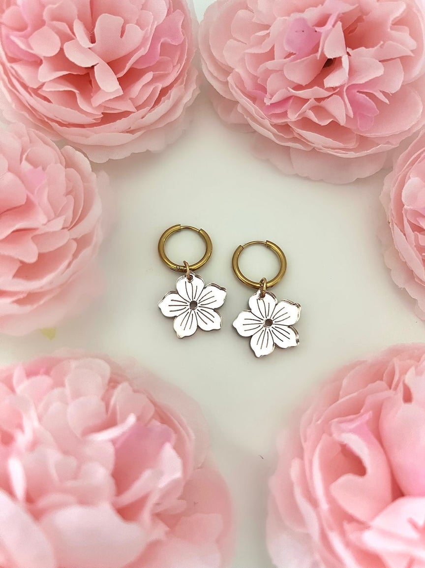 Koskematon Kuurankukka Max rengaskorvakorut